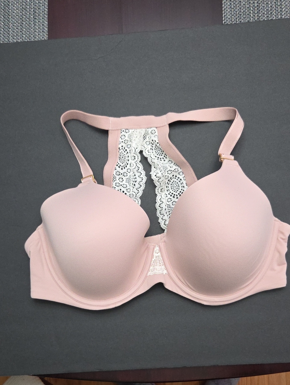 Soma Beige/Pink Lace Racerback Bra